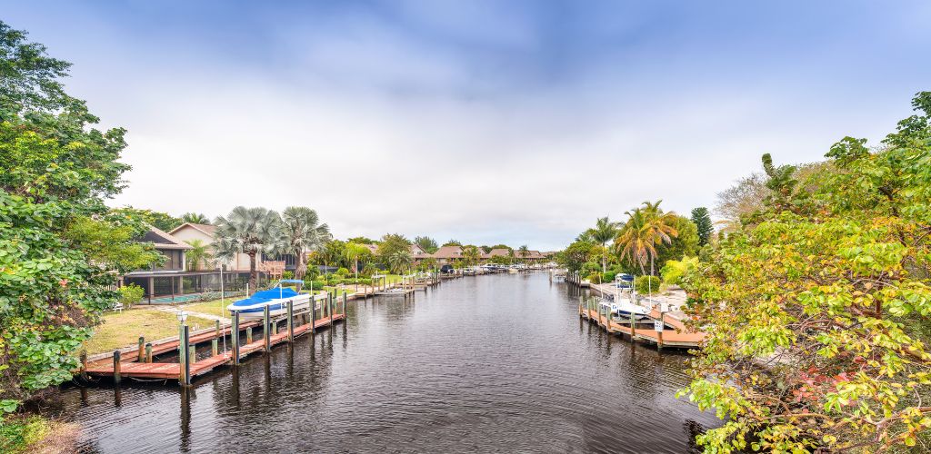 Sanibel Island  canal and vegetation