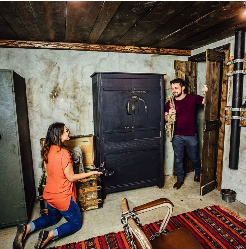 people in an escape room in austin texas
