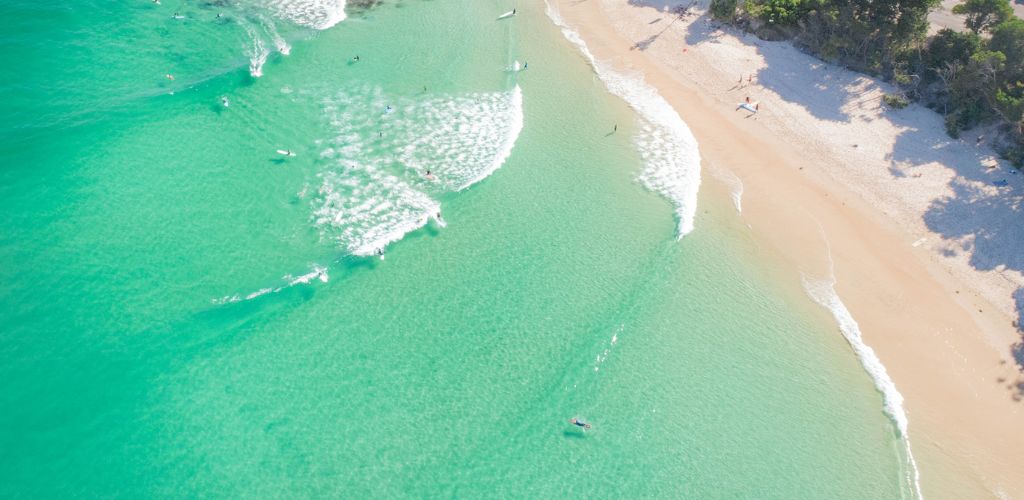 A top view of a sea shore
