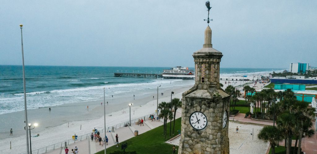 The beachfront Clock Tower at Daytona Beach, Florida. 