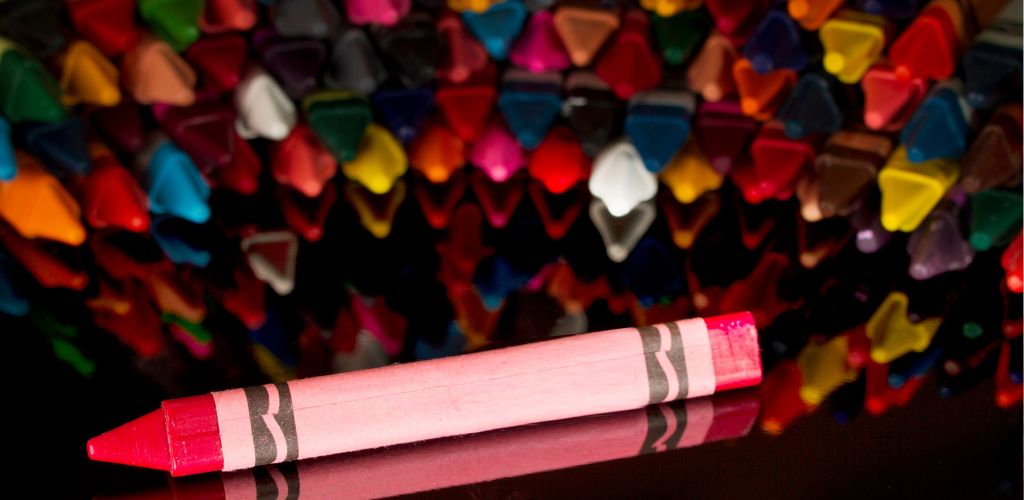 A photo of Piled up crayons