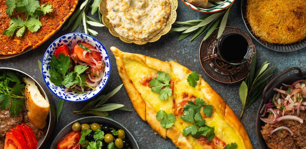 Assortment of Traditional Turkish Food.