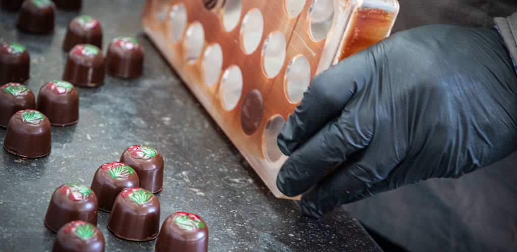 Chocolate removed from choco mold.