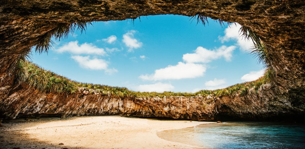 The hidden beach in Marietas Island, Puerto Vallarta, Mexico. 