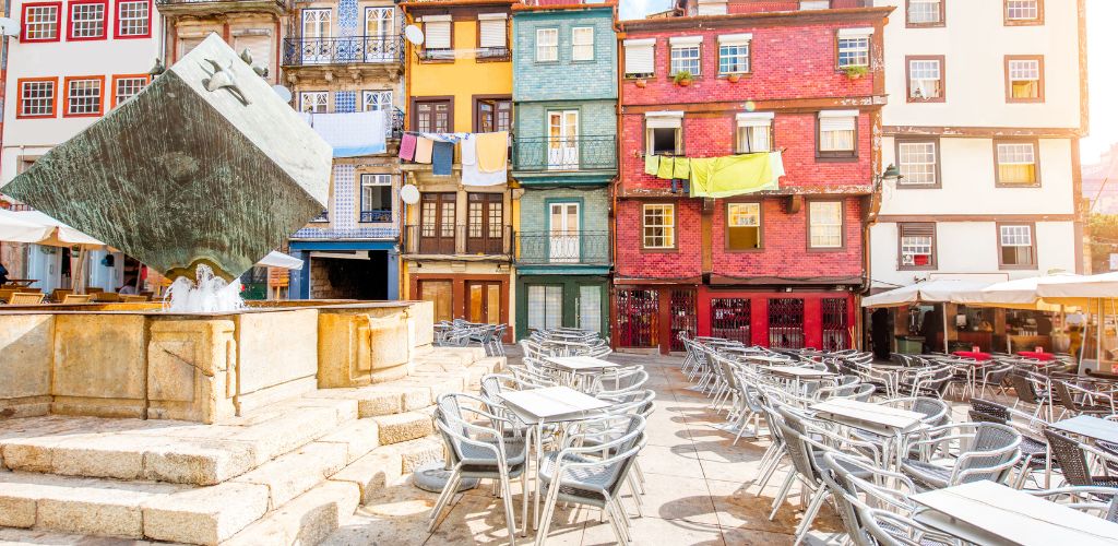 porto portugal cobbles streets square 