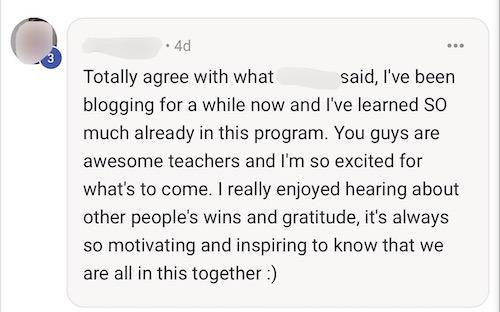 Coaching Program Testimonial